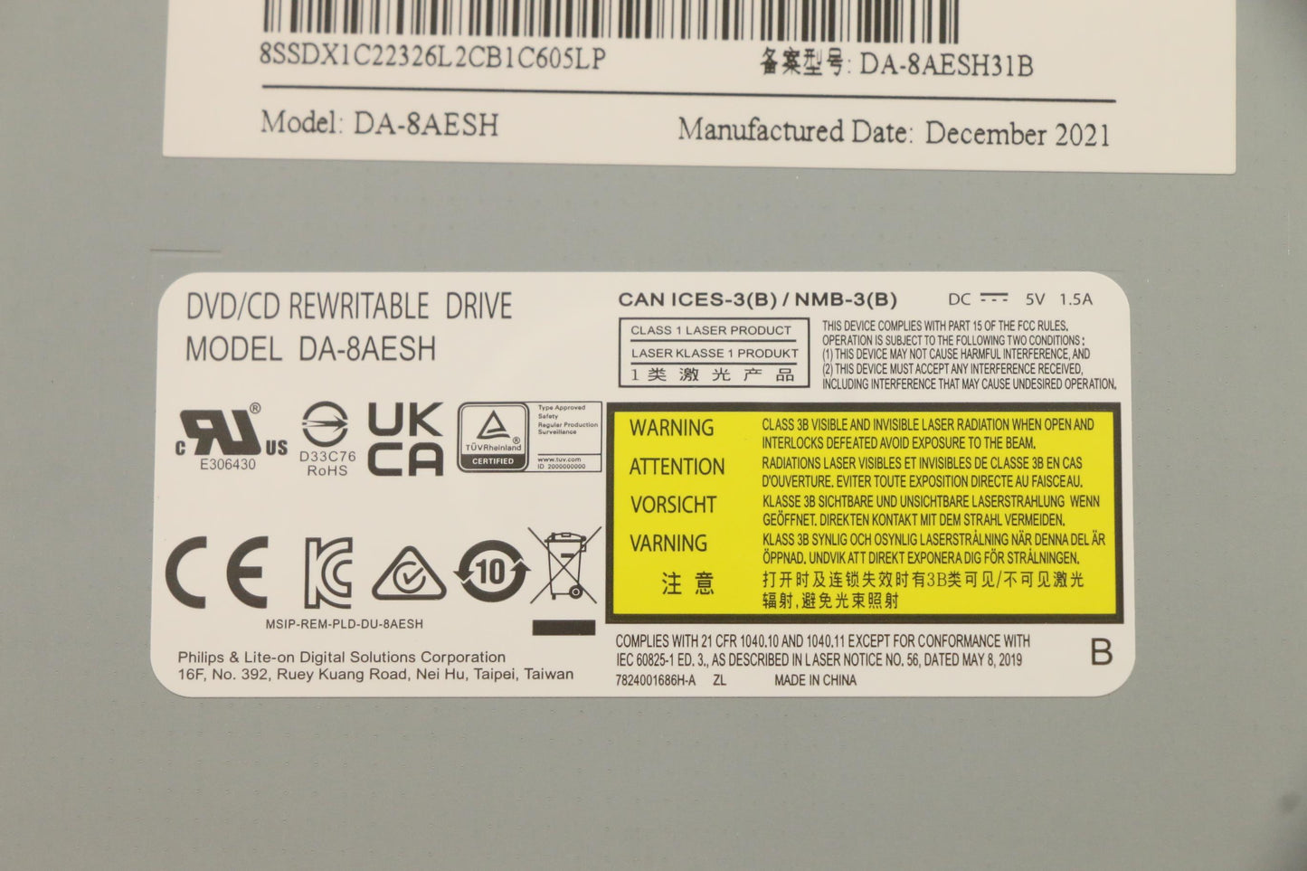 Lenovo Opt_Drive Pl Da-8Aesh 9.0 Dvdw - 5DX1C19013