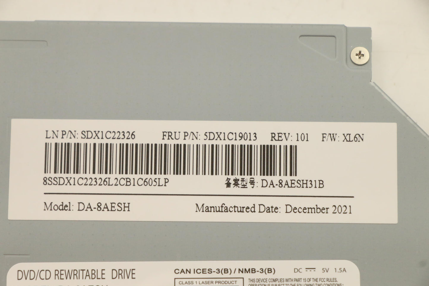 Lenovo Opt_Drive Pl Da-8Aesh 9.0 Dvdw - 5DX1C19013