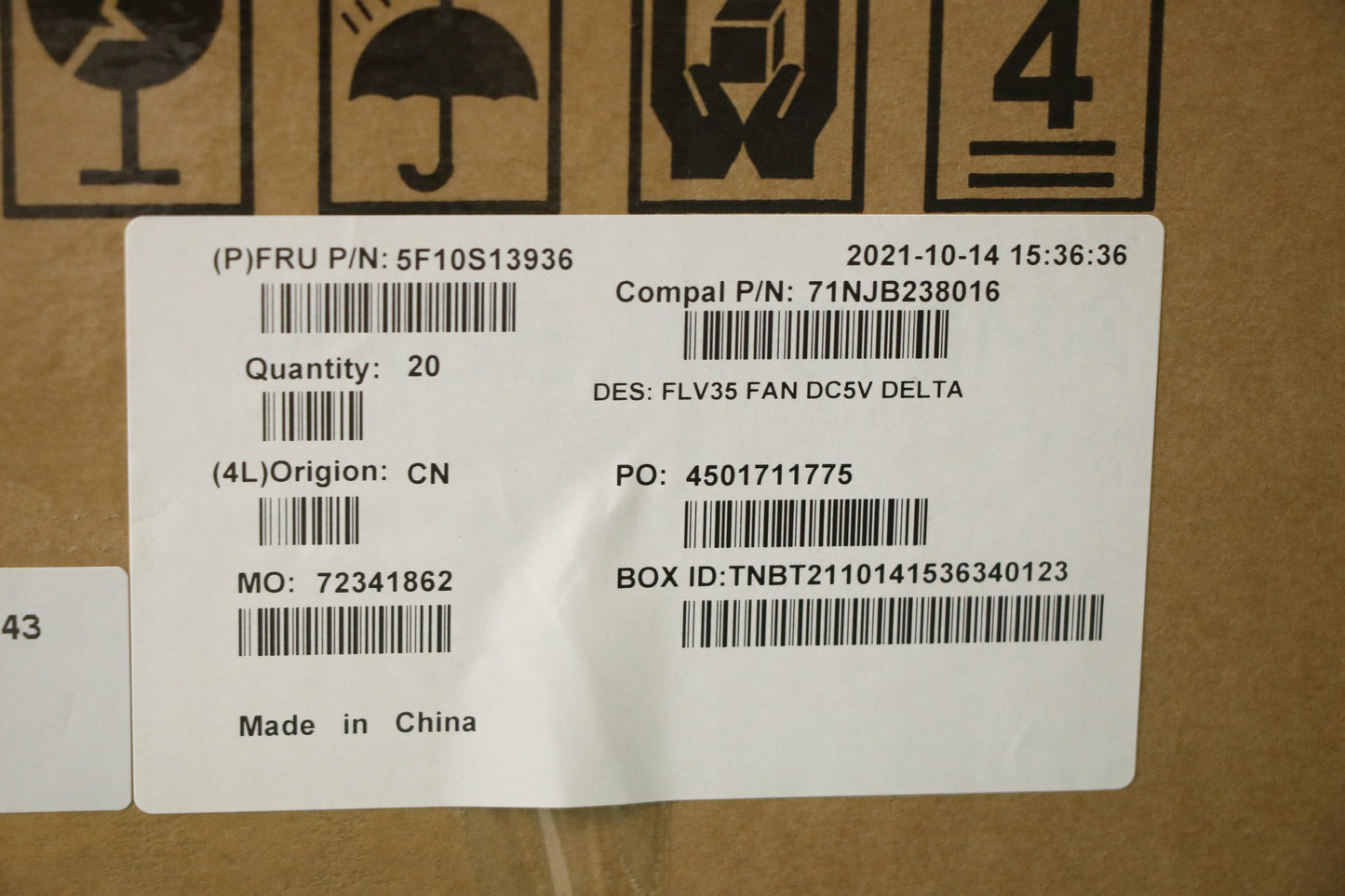 Lenovo System Fan, Efficient Cooling - 5F10S13936