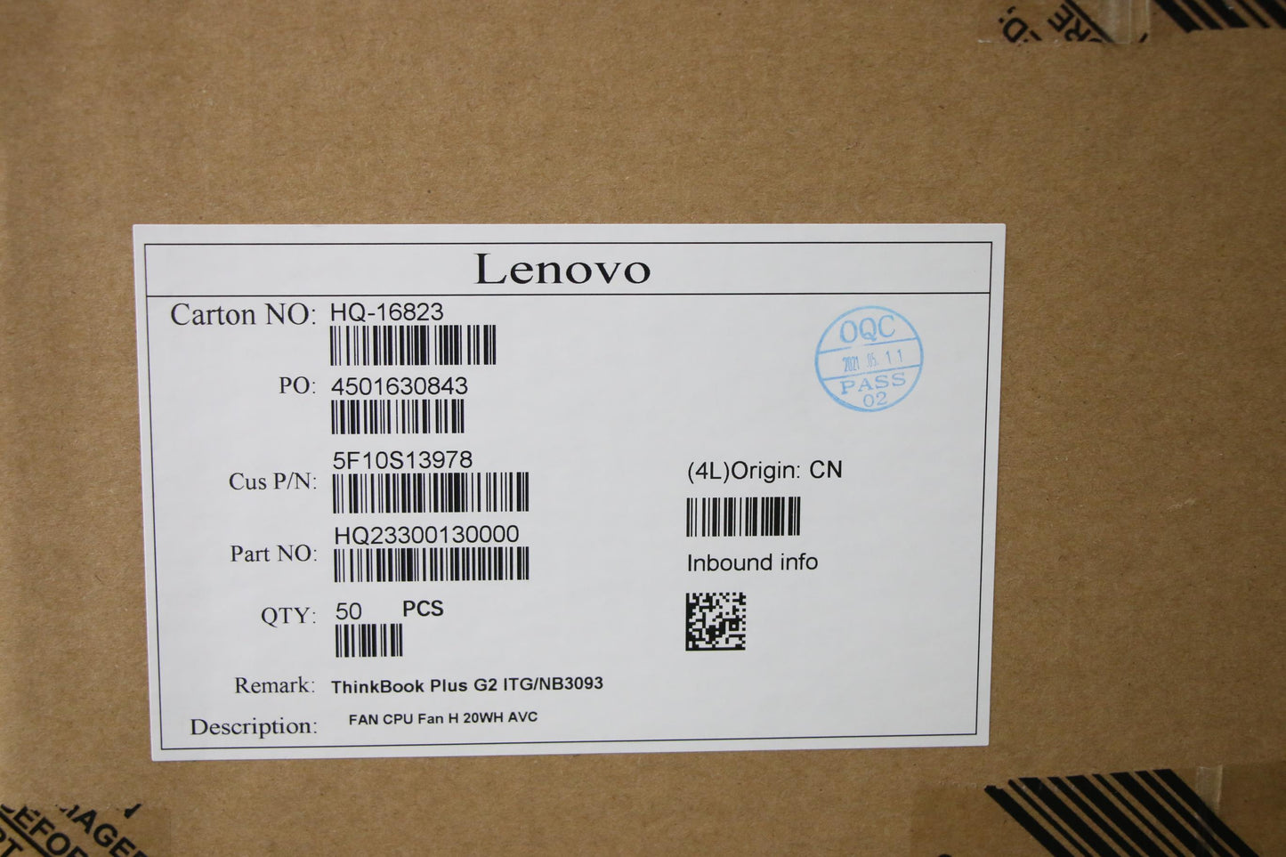 Lenovo Fan Cpu Fan H 20Wh Avc - 5F10S13978