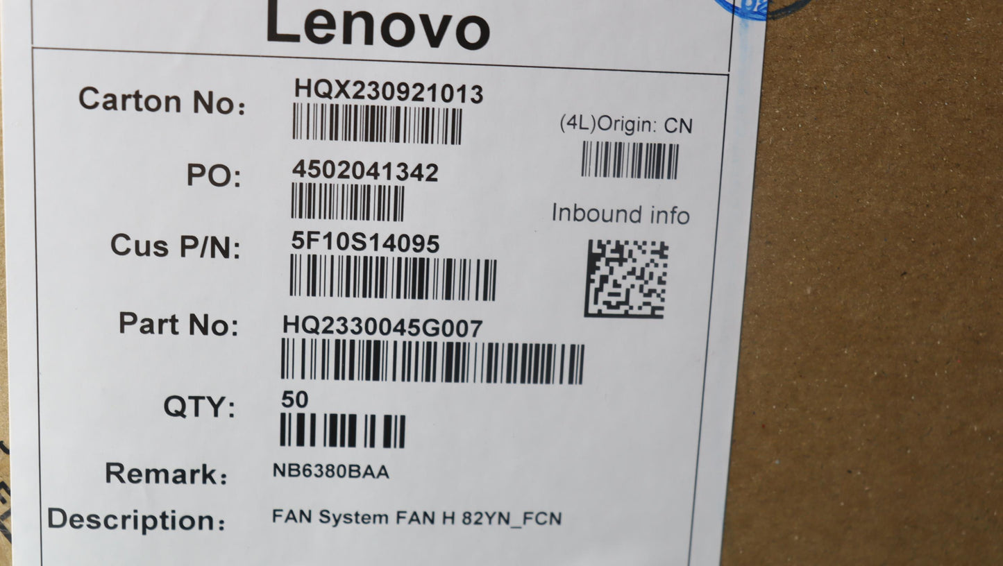 Lenovo Laptop System Cooling Fan Model H 82Yn FCN - 5F10S14095