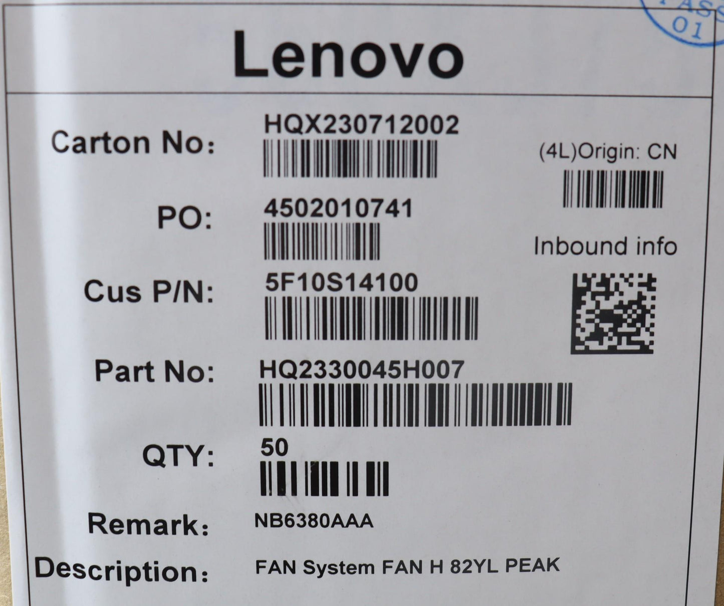 Lenovo Fan System Fan H 82Yl Peak - 5F10S14100
