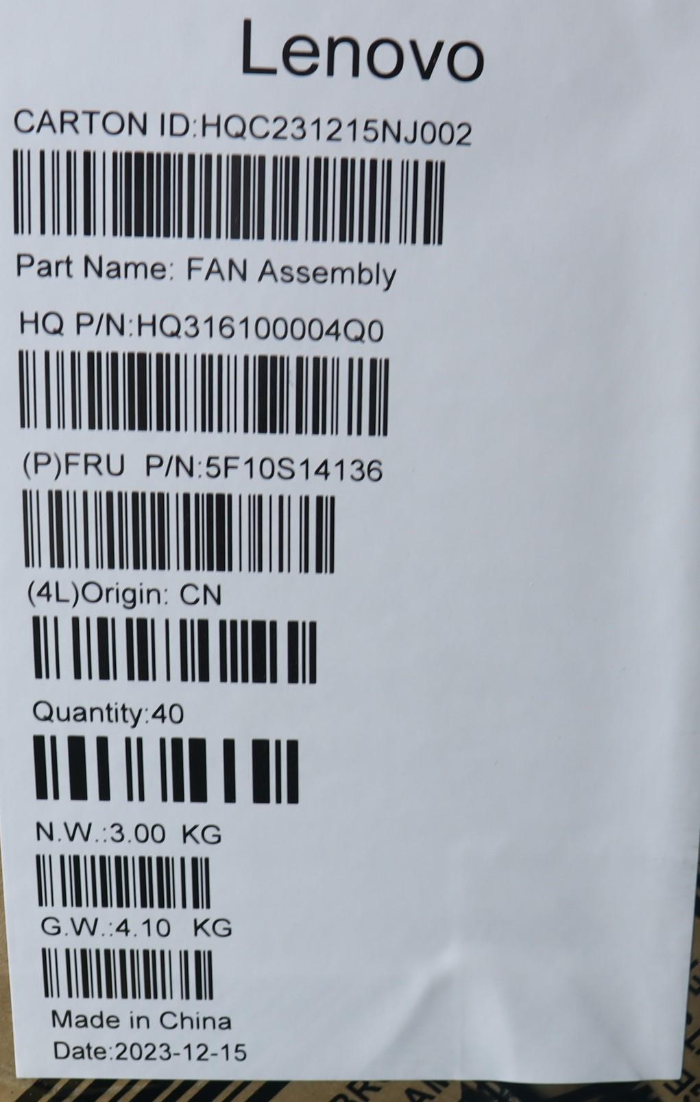 Lenovo Fan System Fan H 83E2 L - 5F10S14136
