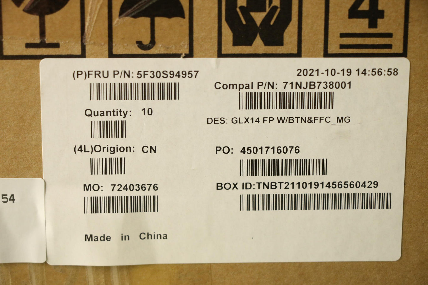 Lenovo Finger_Prt Fp Bd C 21A3 Mg - 5F30S94957