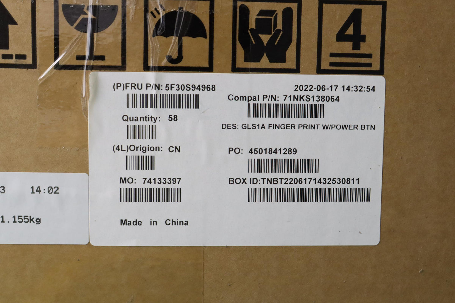 Lenovo Fingerprt Fp Bd C 82R0 Wpower - 5F30S94968