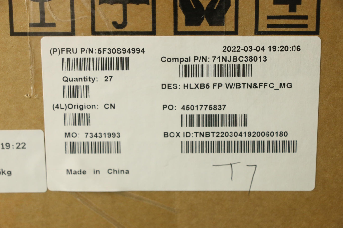 Lenovo Finger_Prt Fp Bd C 21Dl W/Btn& - 5F30S94994