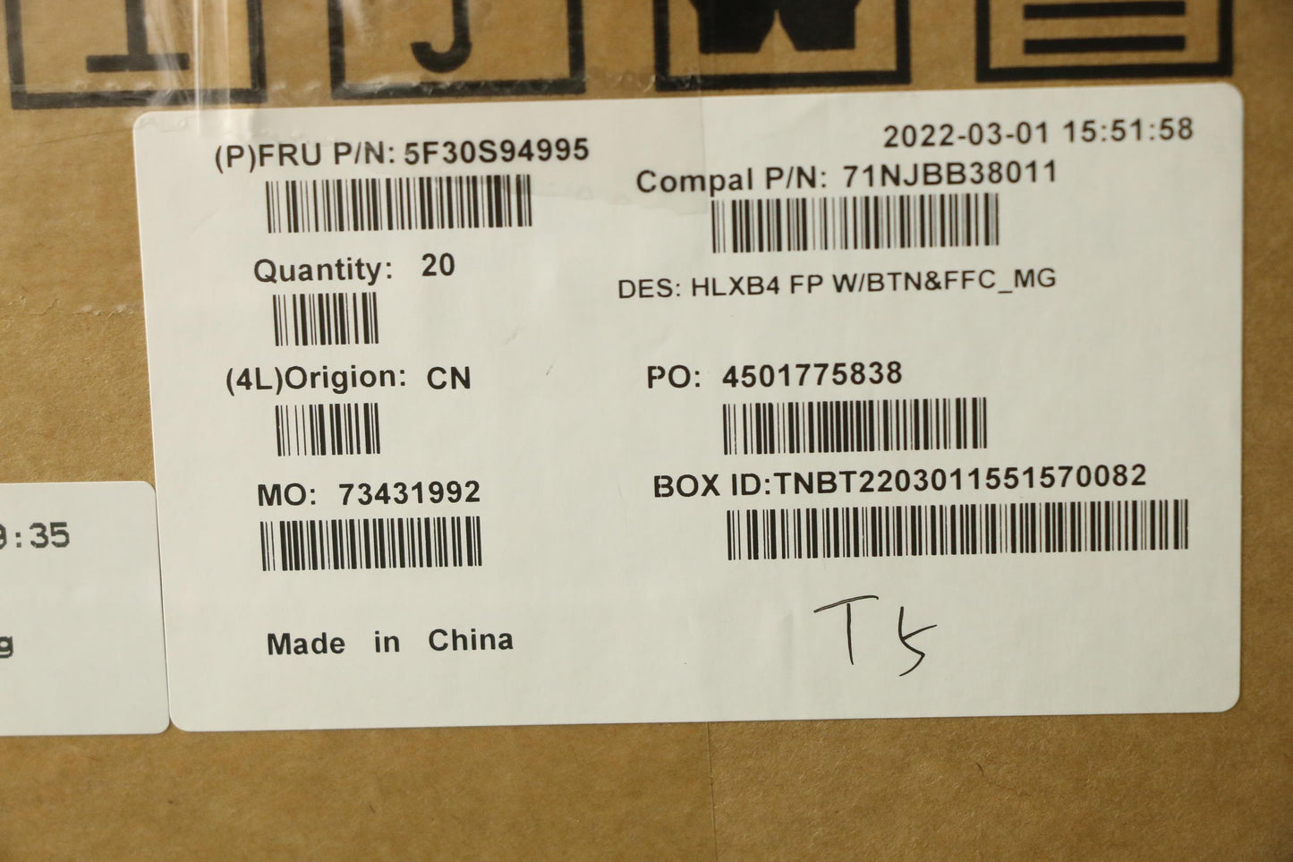 Lenovo Finger_Prt Fp Bd C 21Dk Mg - 5F30S94995