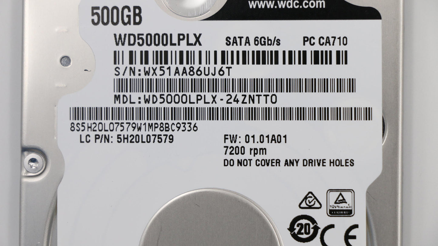 Lenovo Hdd Asm 500G H7 Wd5000Lplx24Zn - 5H20L07579
