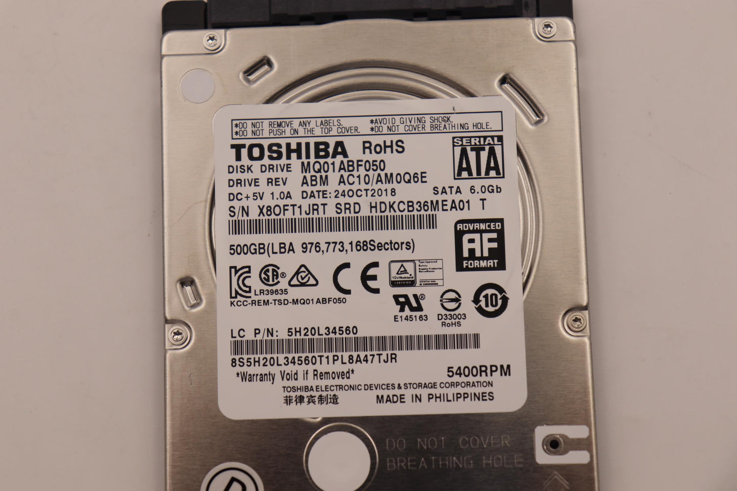 Lenovo Hd Hard Drives - 5H20L34560