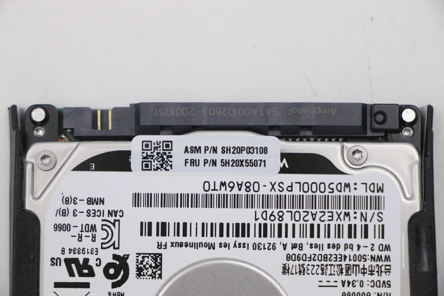 Lenovo 500GB HDD, 2.5", 7mm, 7200 RPM, SATA, Standard, WD - 5H20X55071