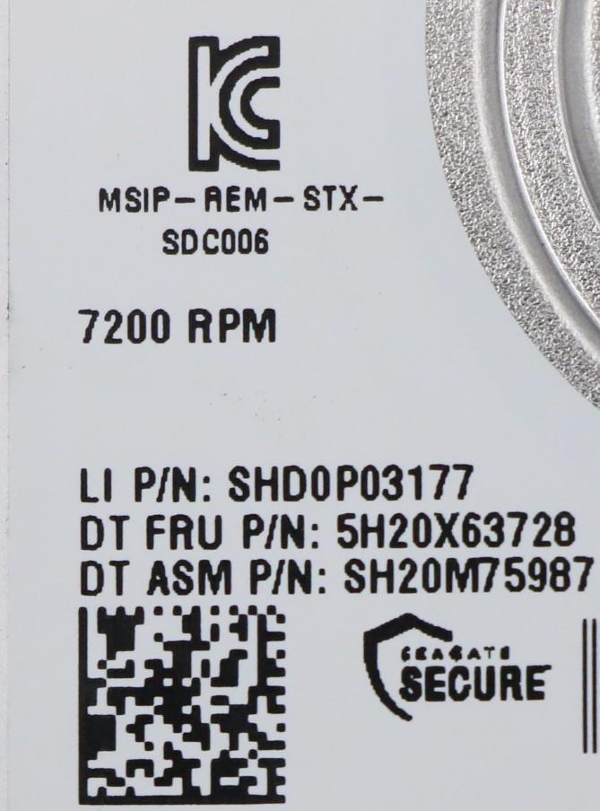Lenovo Hdd_Asm 2.5In 1Tb 7200 Fips Hd - 5H20X63728