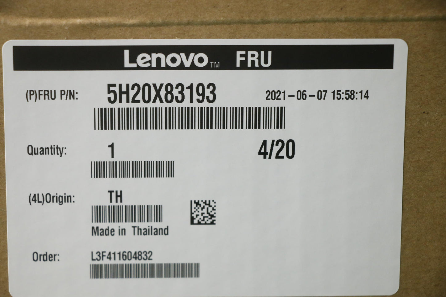 Lenovo Hdd_Asm Fru Seagate 3.5 7.2K S - 5H20X83193