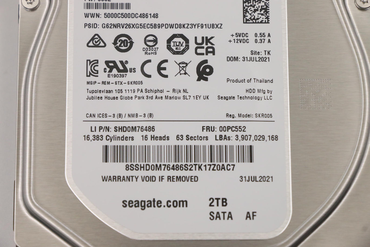 Lenovo Hdd_Asm Fru St 3.5 7.2K Sata 2 - 5H20X83199