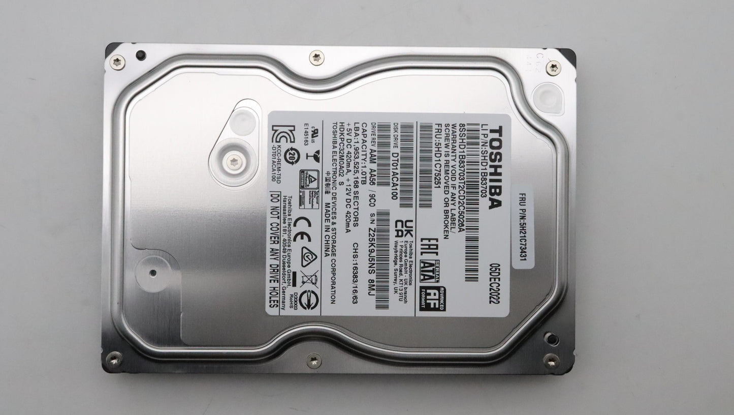 Lenovo Hdd Assembly Fru Toshiba 3.5 - 5H21C73431