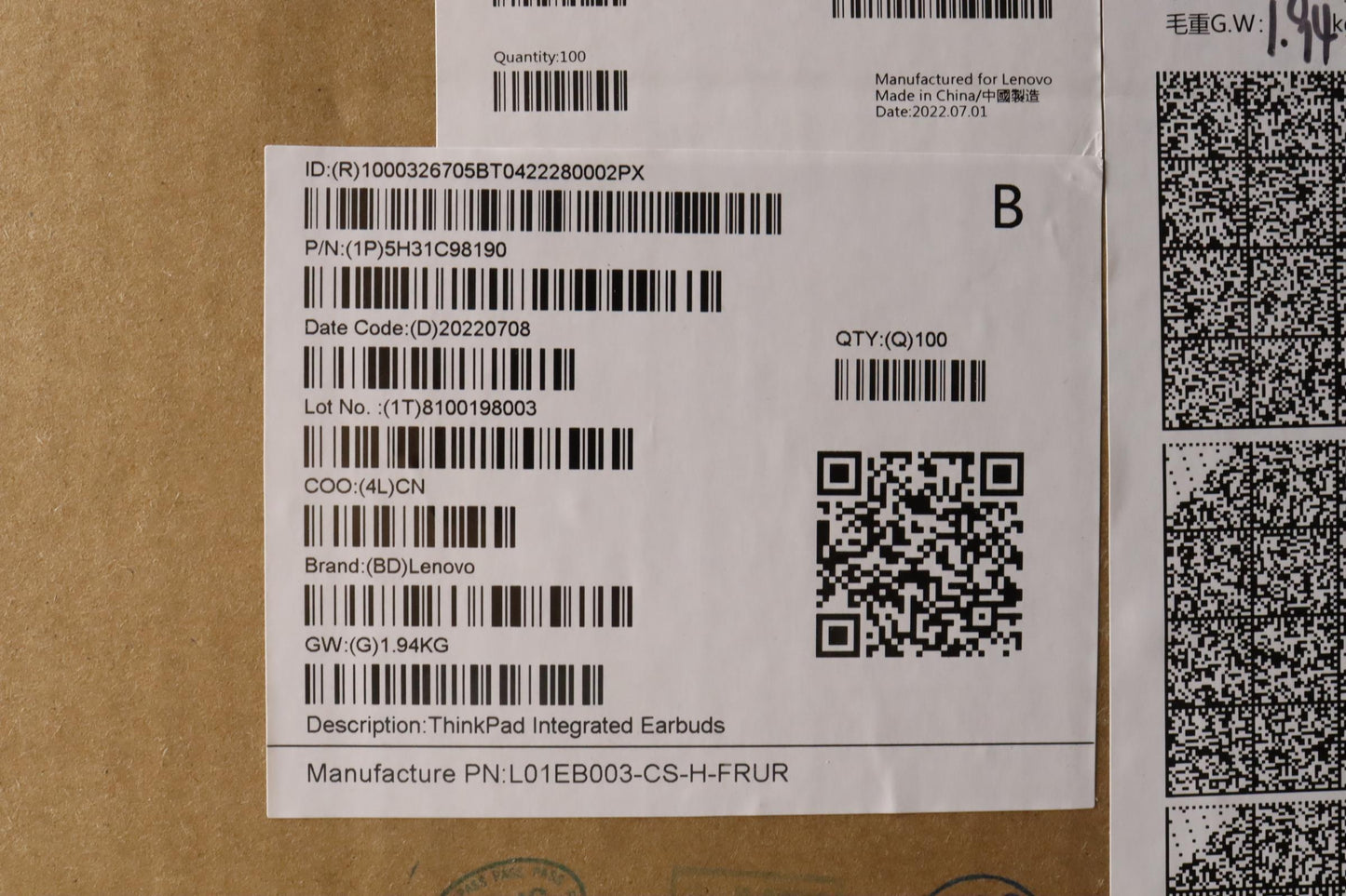 Lenovo Headset Thinkpad Integrated Ea - 5H31C98190