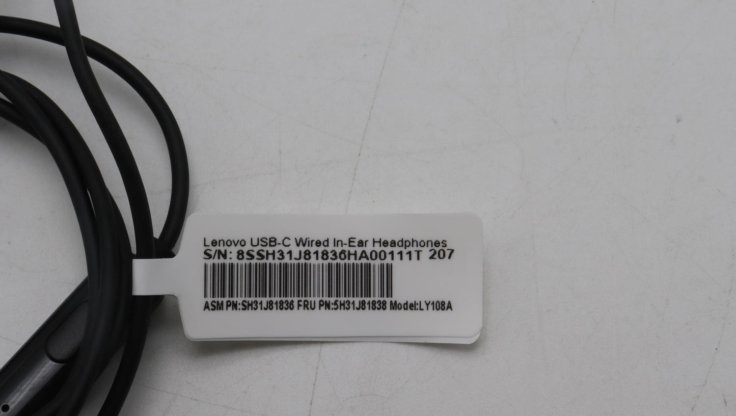 Lenovo Headset Lusbc Wired Headphone - 5H31J81838