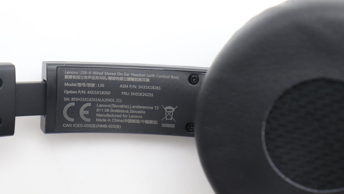 Lenovo Headset Fru_Usb-A Wired Hs - 5H31K24255