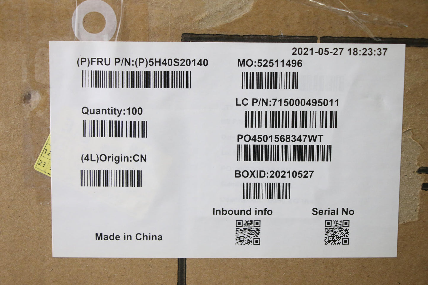 Lenovo Heatsink Thermal Module Wt 82E - 5H40S20140