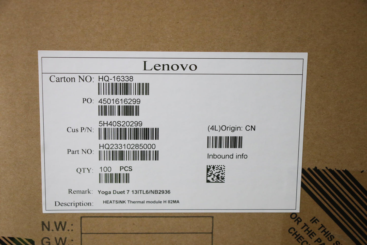 Lenovo Heatsink Thermal Module H 82Ma - 5H40S20299