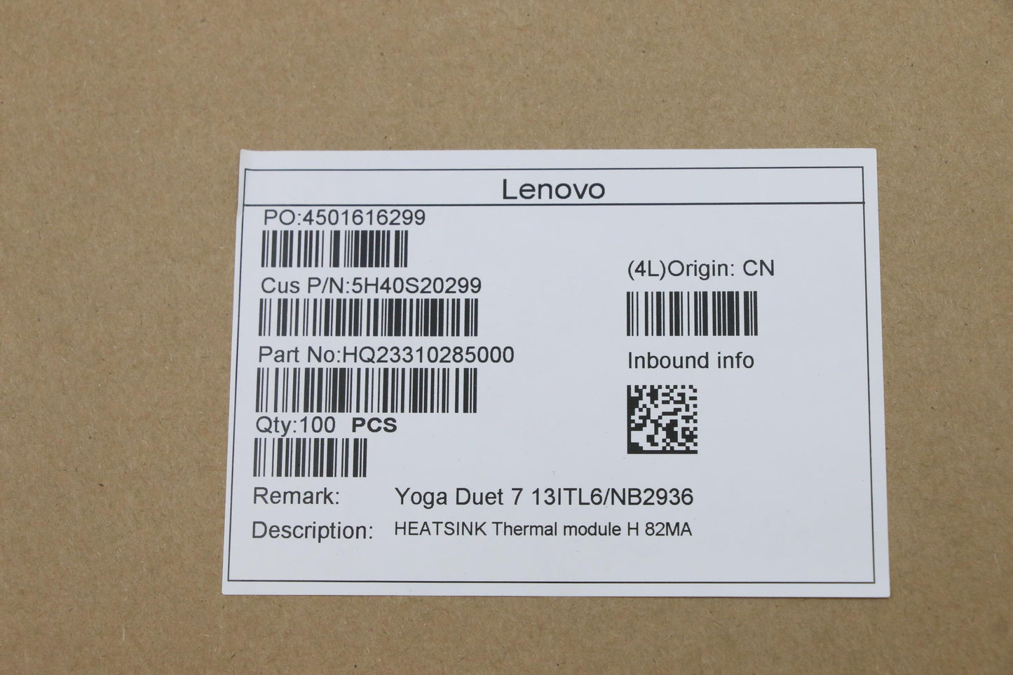 Lenovo Heatsink Thermal Module H 82Ma - 5H40S20299