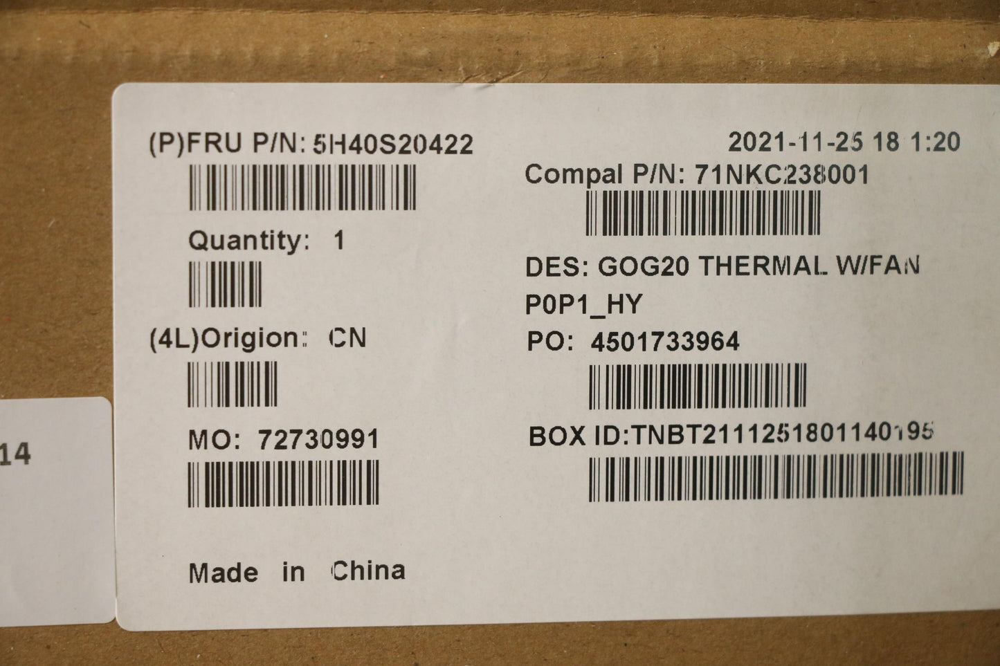 Lenovo Heatsink Thermal Module C82K2 - 5H40S20422