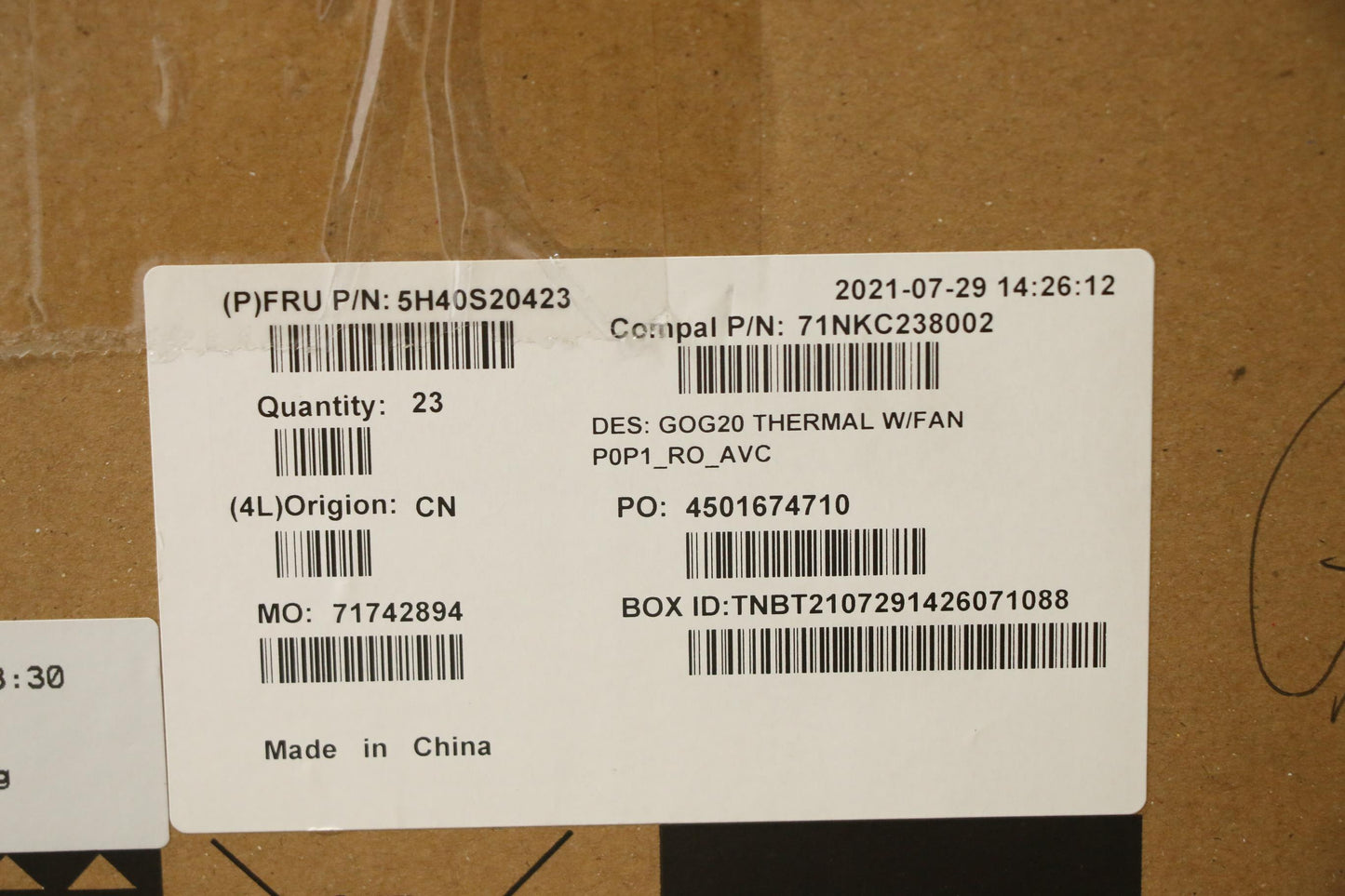 Lenovo Heatsink Thermal Module C82K2 - 5H40S20423