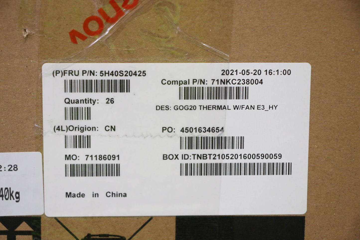 Lenovo Heatsink Thermal Module C82K2 - 5H40S20425