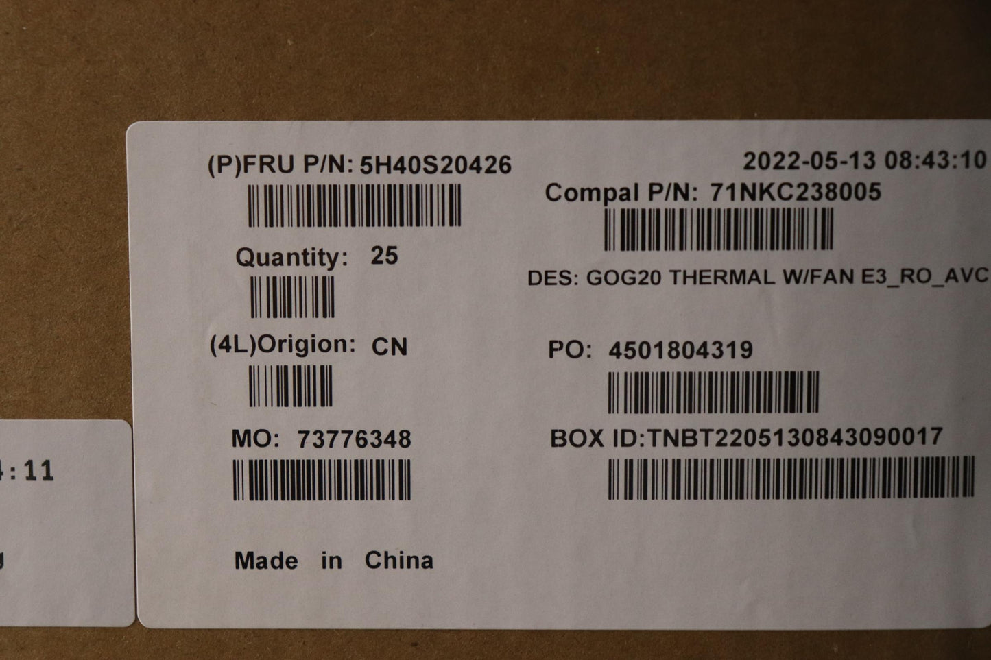 Lenovo Heatsink Thermal Module C82K2 - 5H40S20426