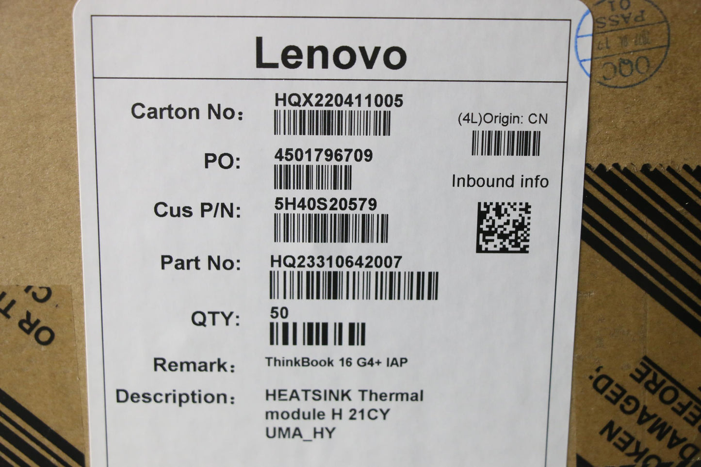 Lenovo Heatsink Thermal Module H 21Cy - 5H40S20579