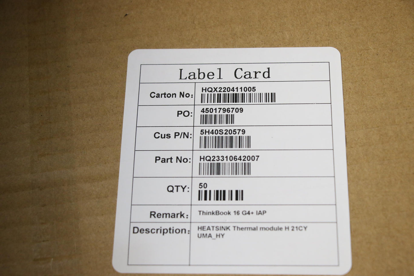 Lenovo Heatsink Thermal Module H 21Cy - 5H40S20579