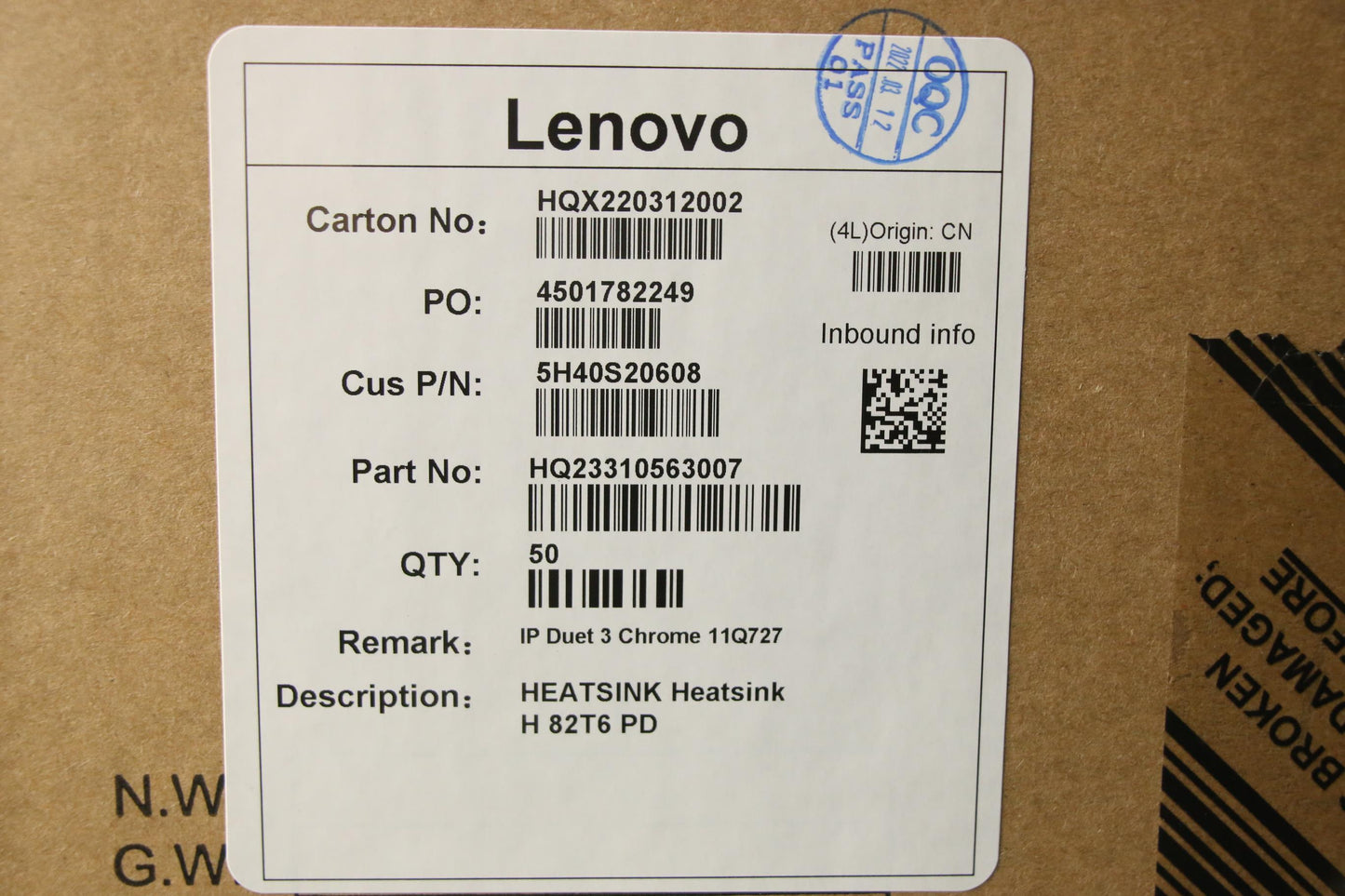 Lenovo Heatsink Heatsink H 82T6 Pd - 5H40S20608
