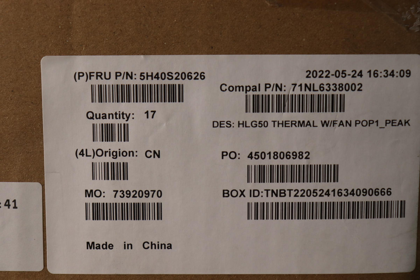 Lenovo Thermal Module 82SB - 5H40S20626