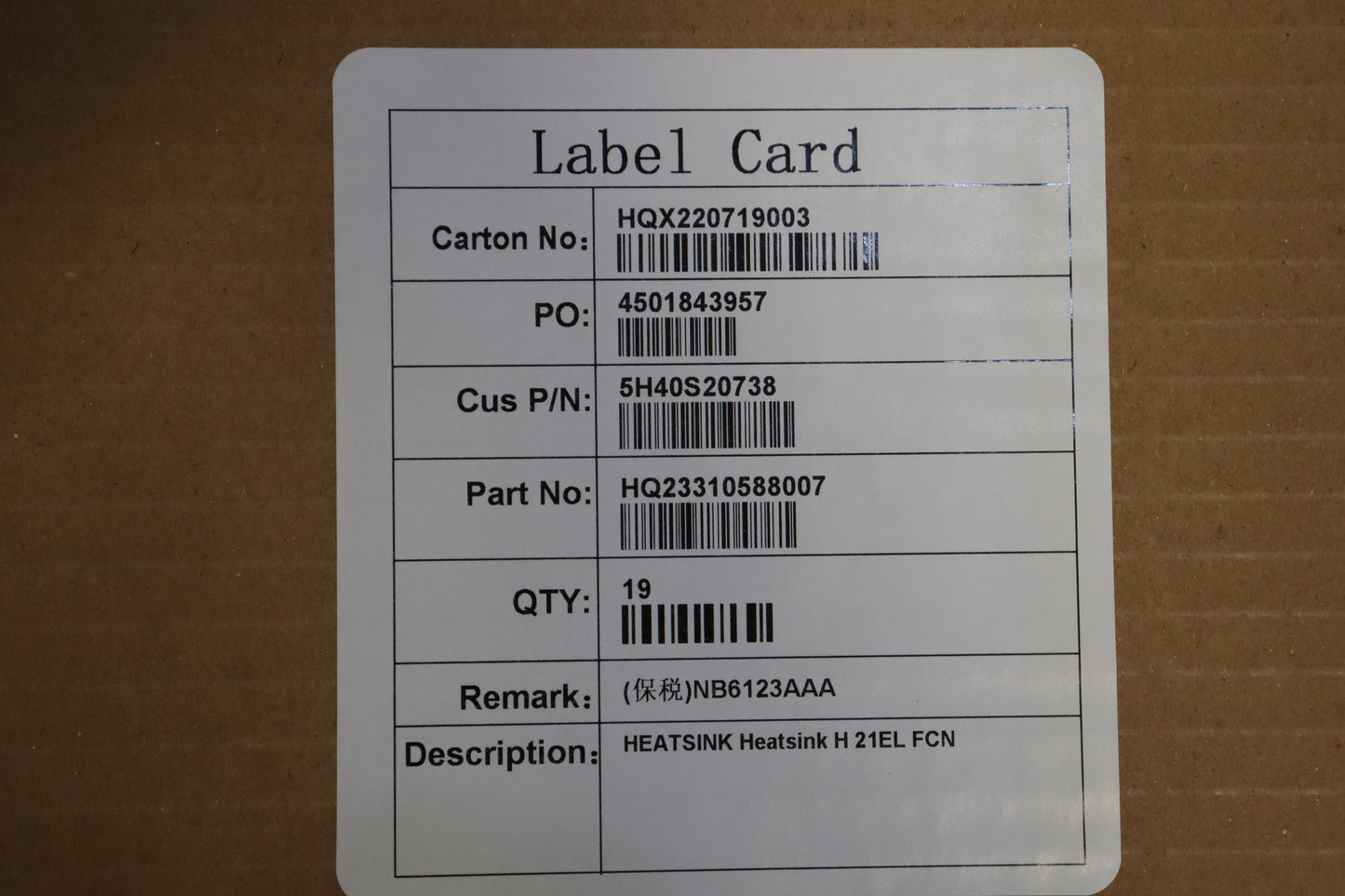 Lenovo Heatsink Heatsink H 21El Fcn - 5H40S20738