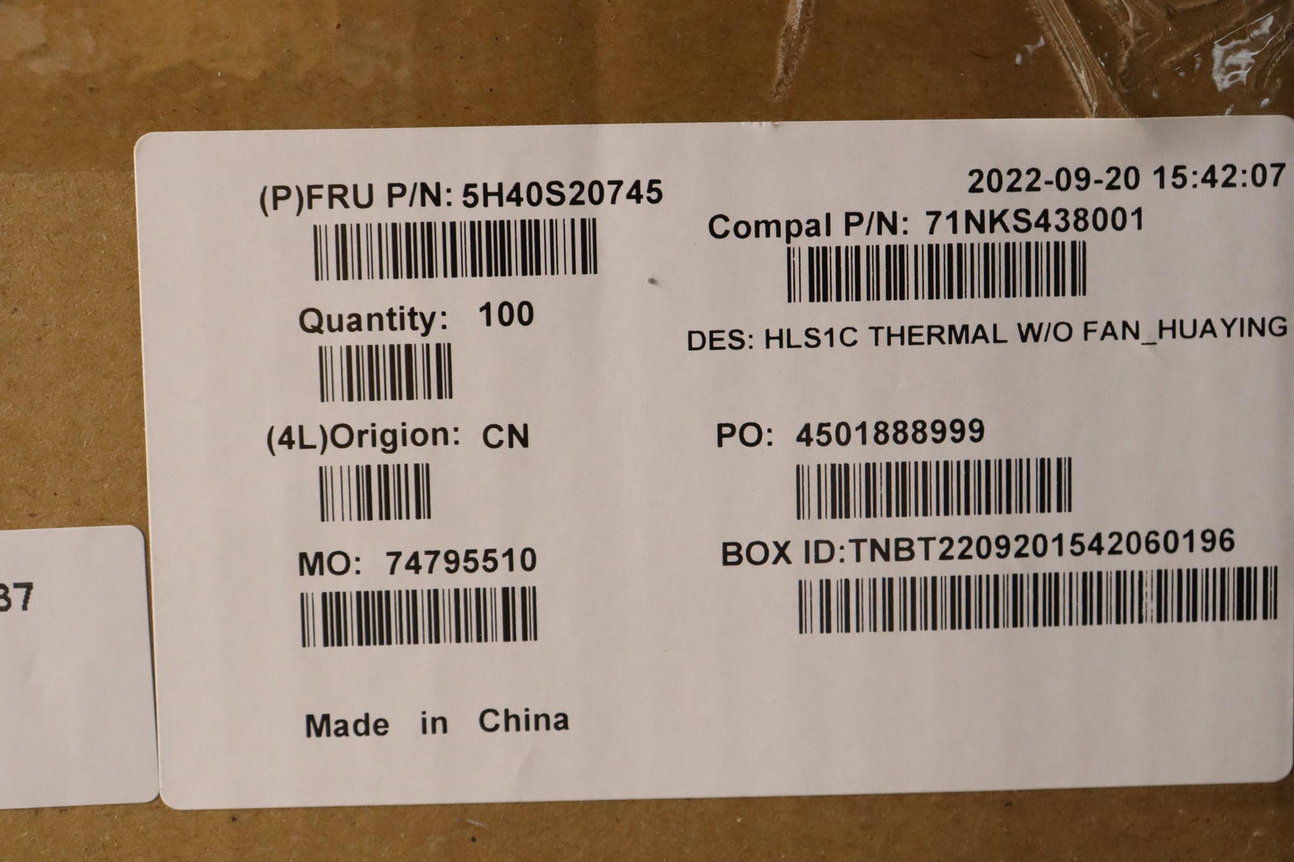 Lenovo Heatsink Heatsink C 82Vf Huayi - 5H40S20745