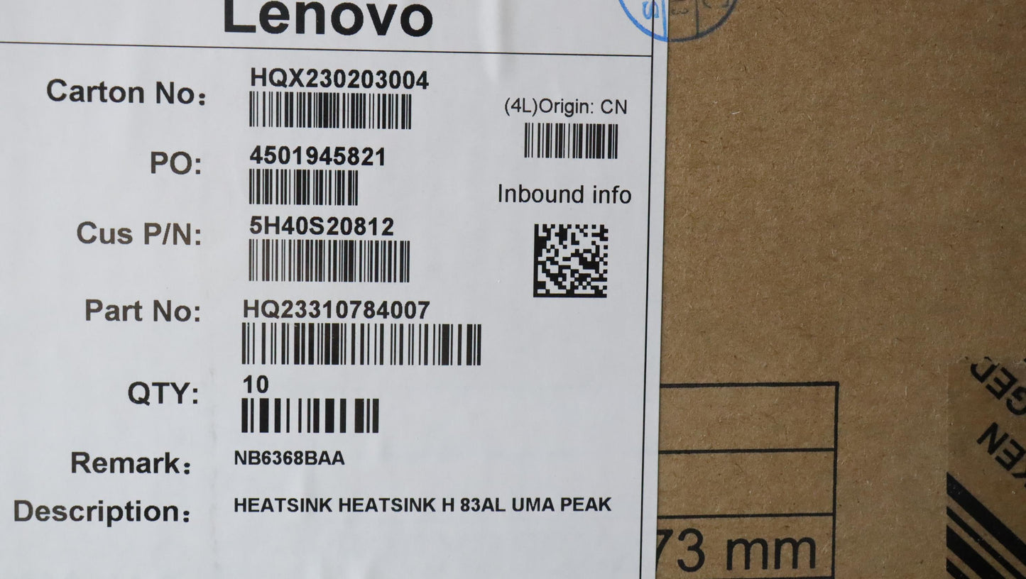 Lenovo Heatsink Heatsink H 83Al Uma P - 5H40S20812