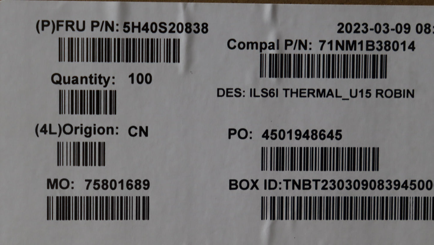 Lenovo Heatsink Heatsink C 82Xf U15 R - 5H40S20838