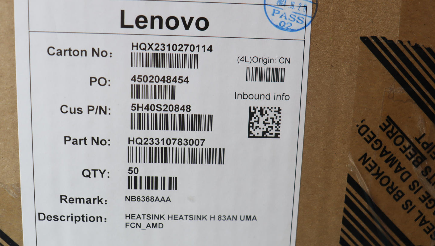 Lenovo Heatsink Heatsink H 83An Uma F - 5H40S20848