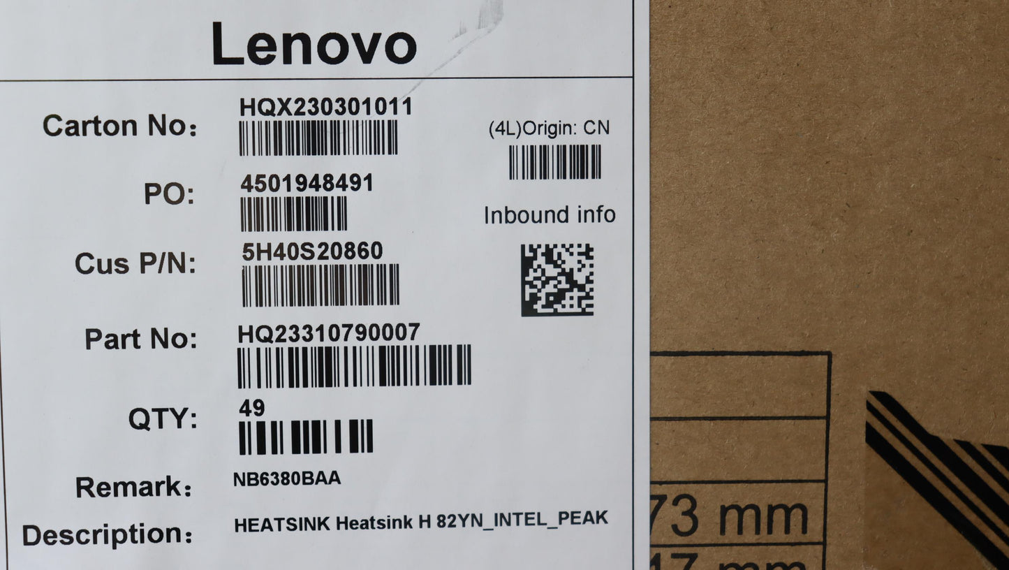Lenovo Heatsink Heatsink H 82Yn_Intel - 5H40S20860