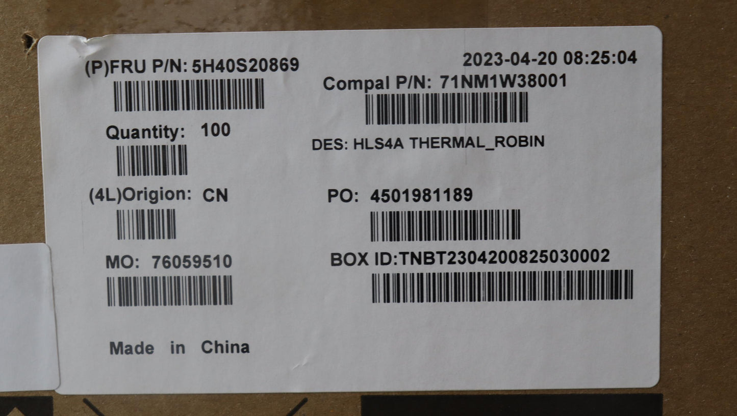 Lenovo Heatsink Heatsink C 82Xe Robin - 5H40S20869