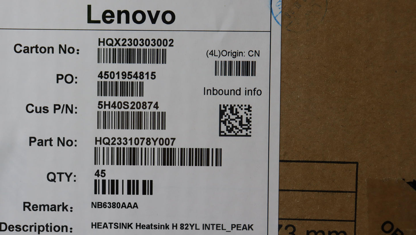 Lenovo Heatsink Heatsink H 82Yl Intel - 5H40S20874