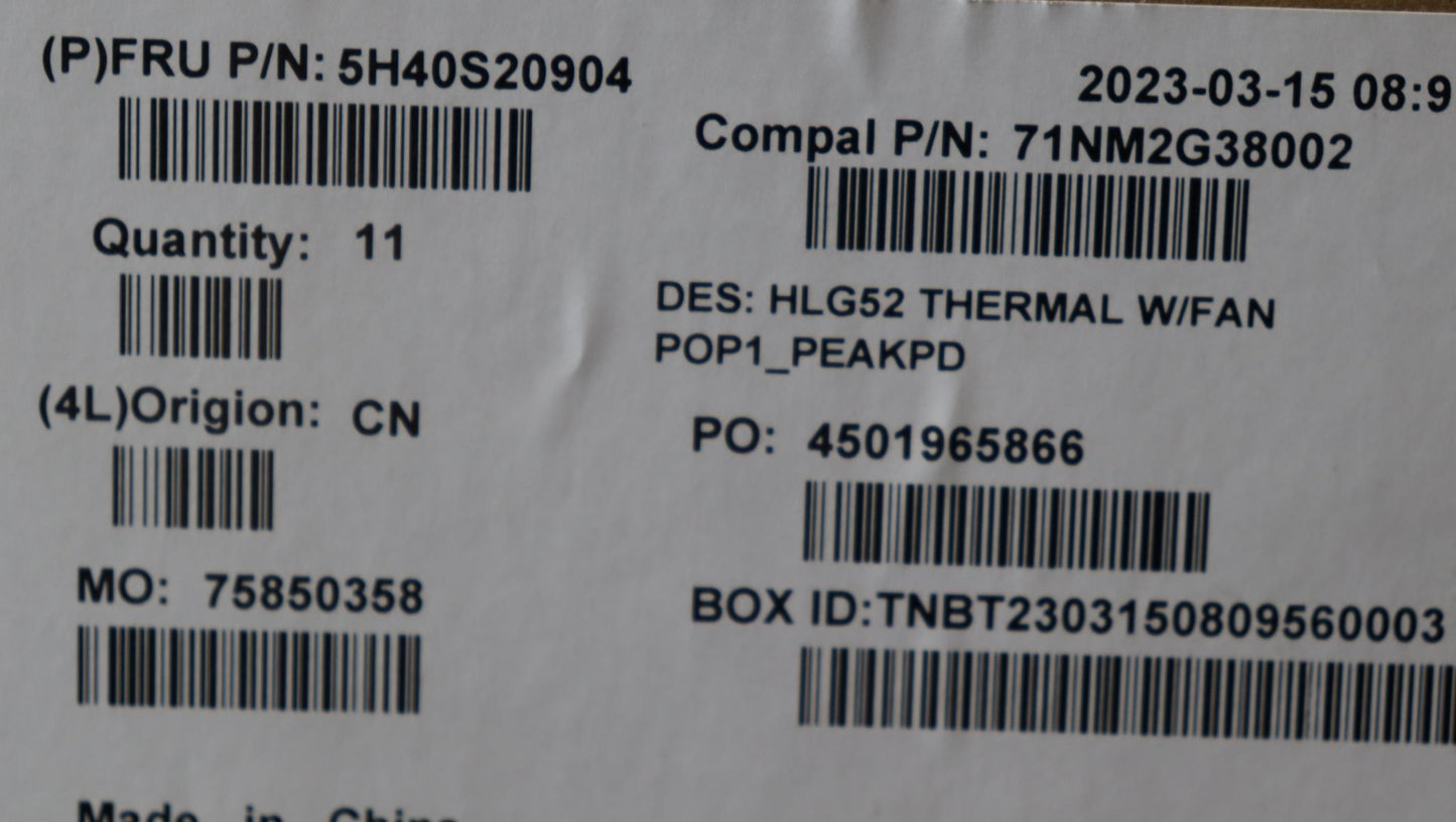 Lenovo Heatsink Thermal Module C 82Sb - 5H40S20904