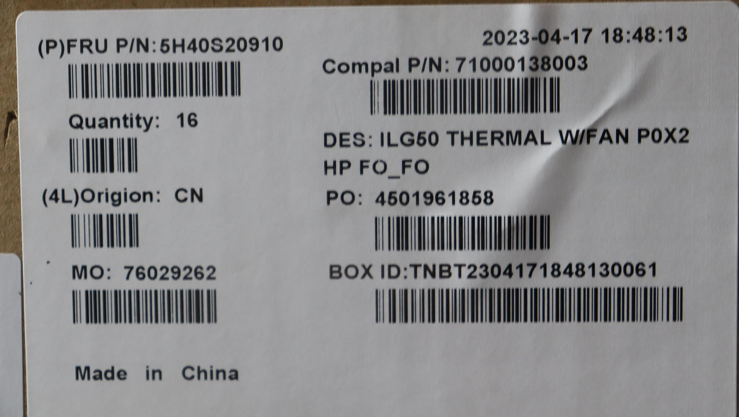 Lenovo Heatsink Thermal Module C 82Xt - 5H40S20910