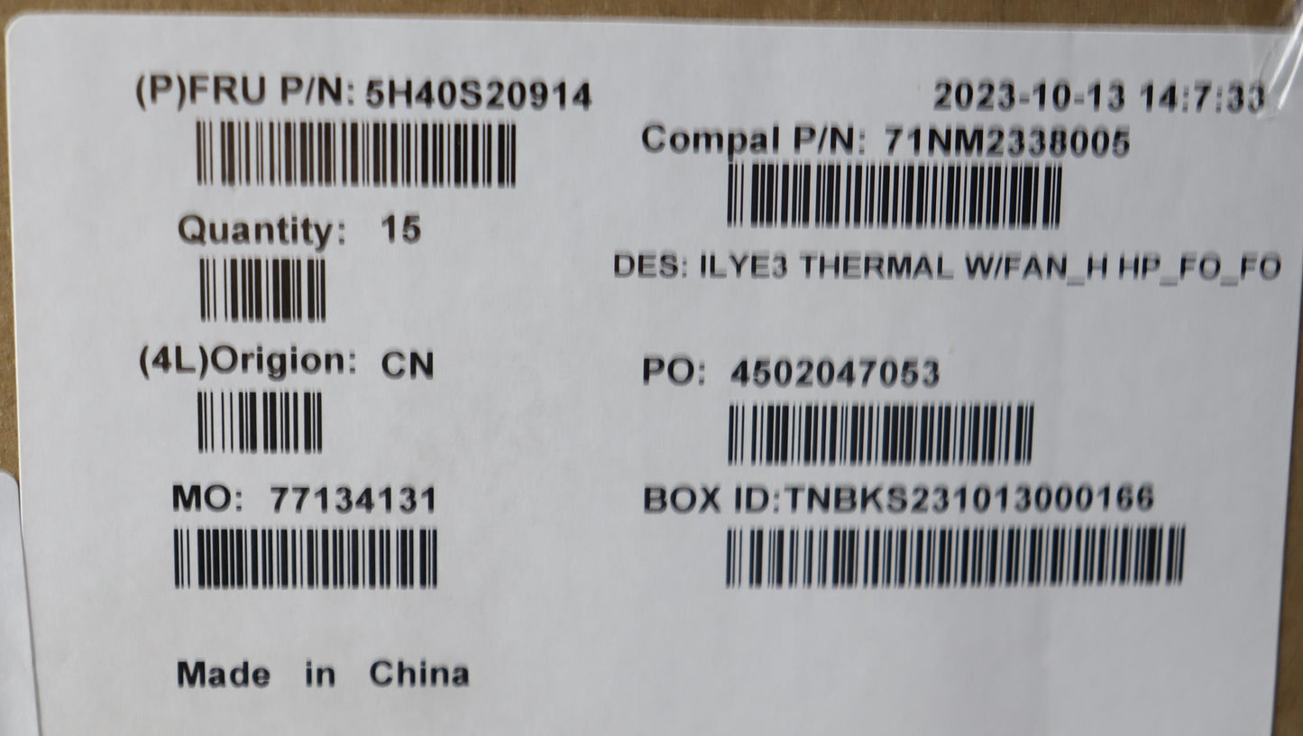 Lenovo Heatsink Thermal Module C82Ya - 5H40S20914