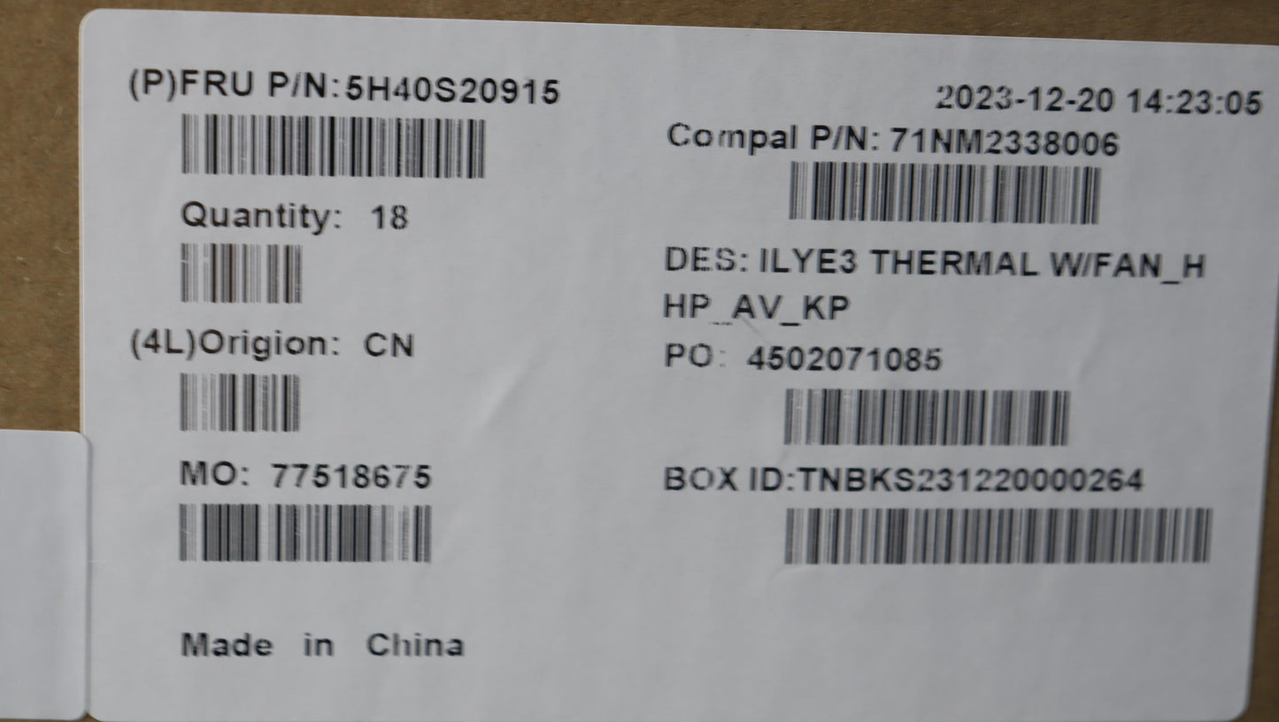 Lenovo Heatsink Thermal Module C82Ya - 5H40S20915