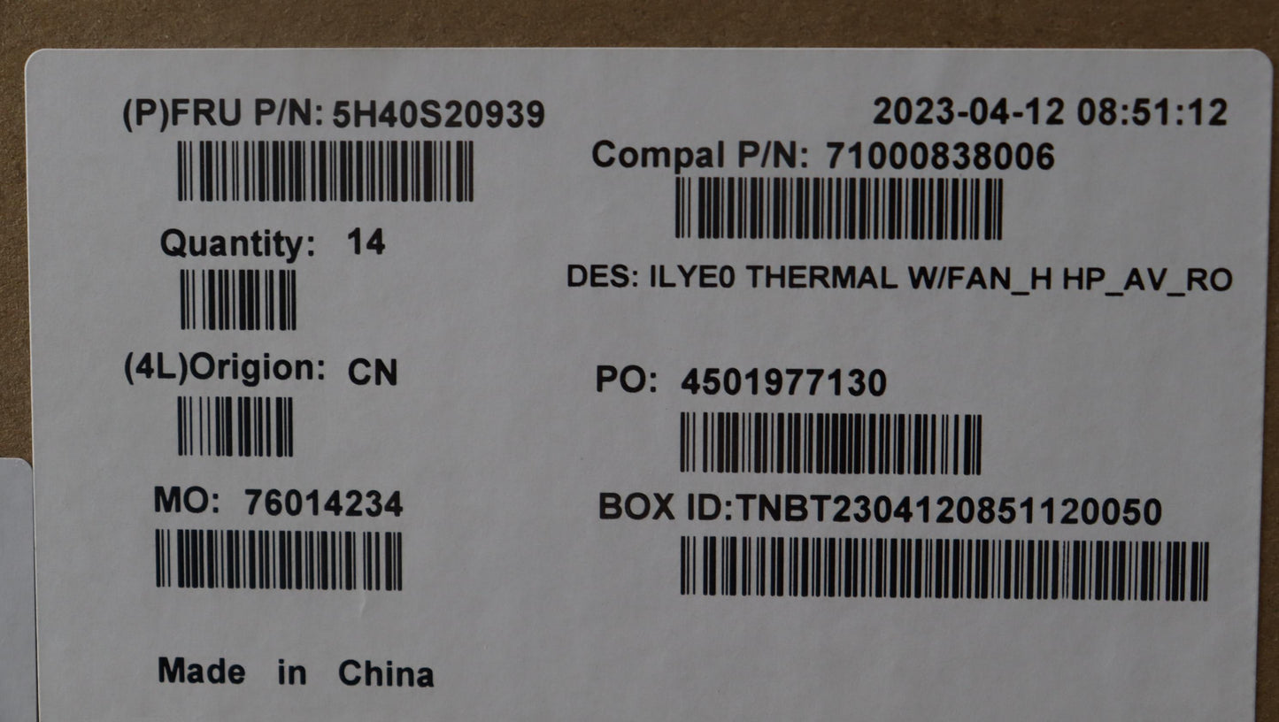 Lenovo Thermal Module C82Y9 Thi - 5H40S20939