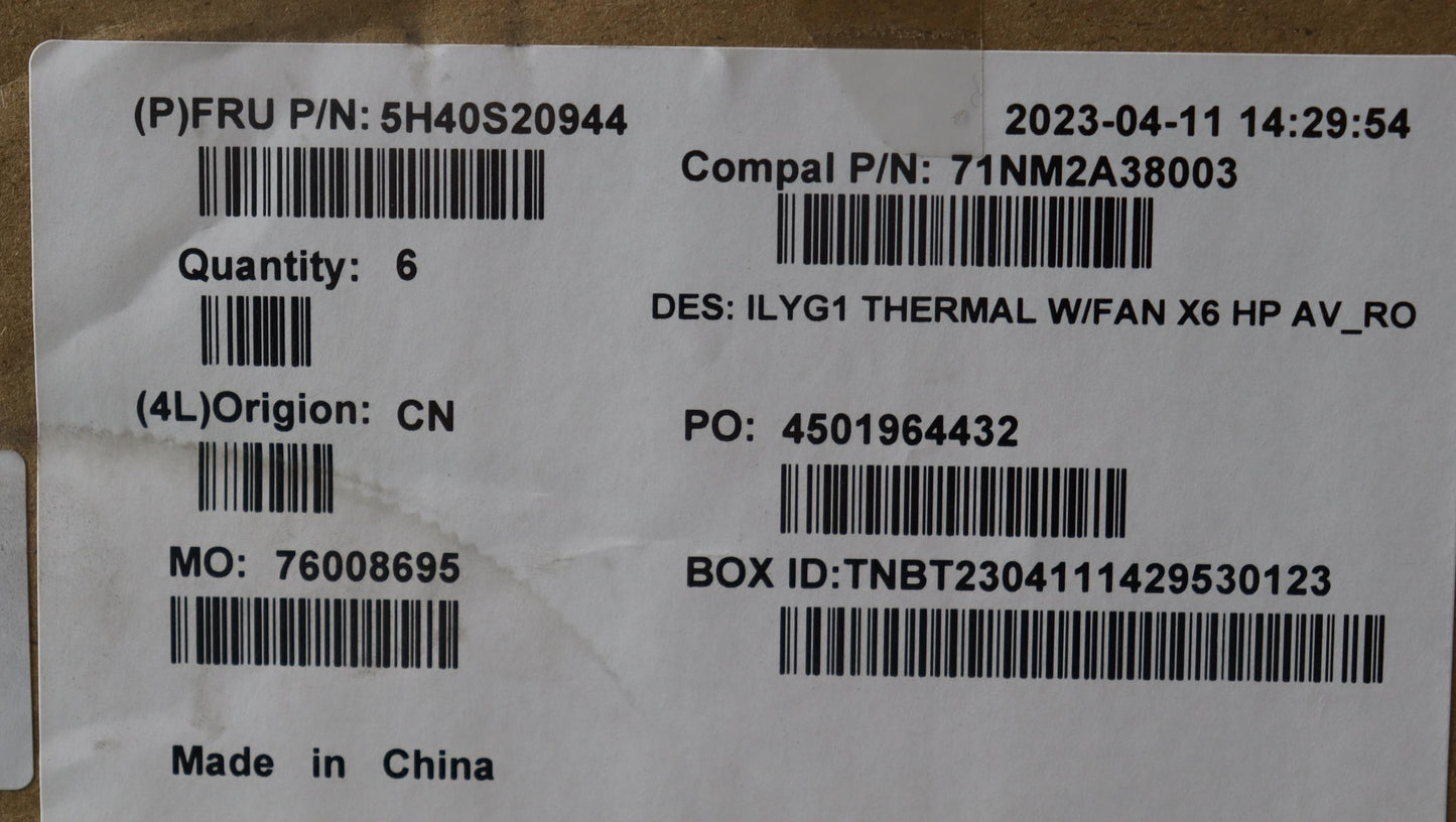 Lenovo Heatsink Thermal Module C 82Y3 - 5H40S20944