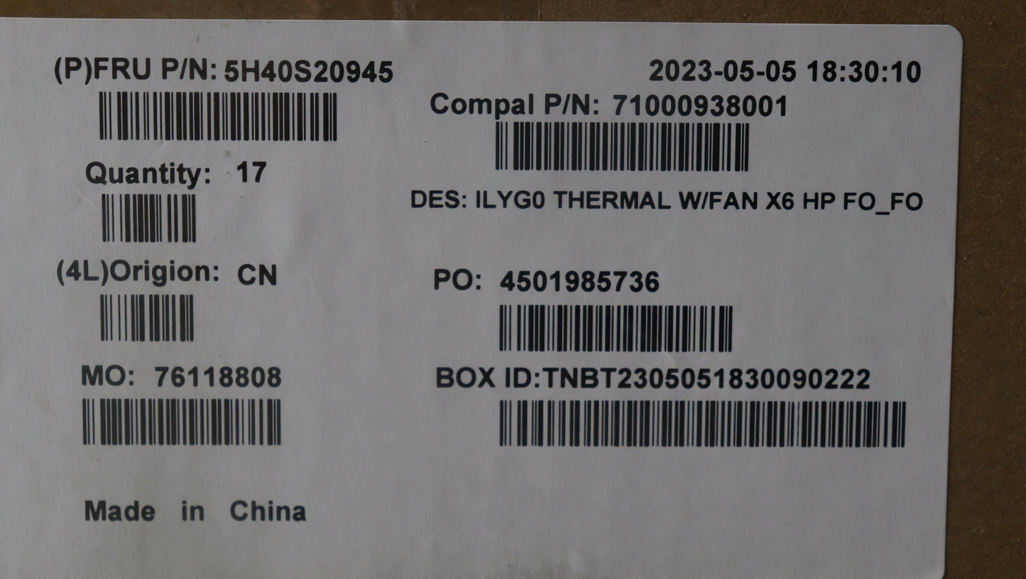 Lenovo Thermal Module C 82Y4 Fc - 5H40S20945