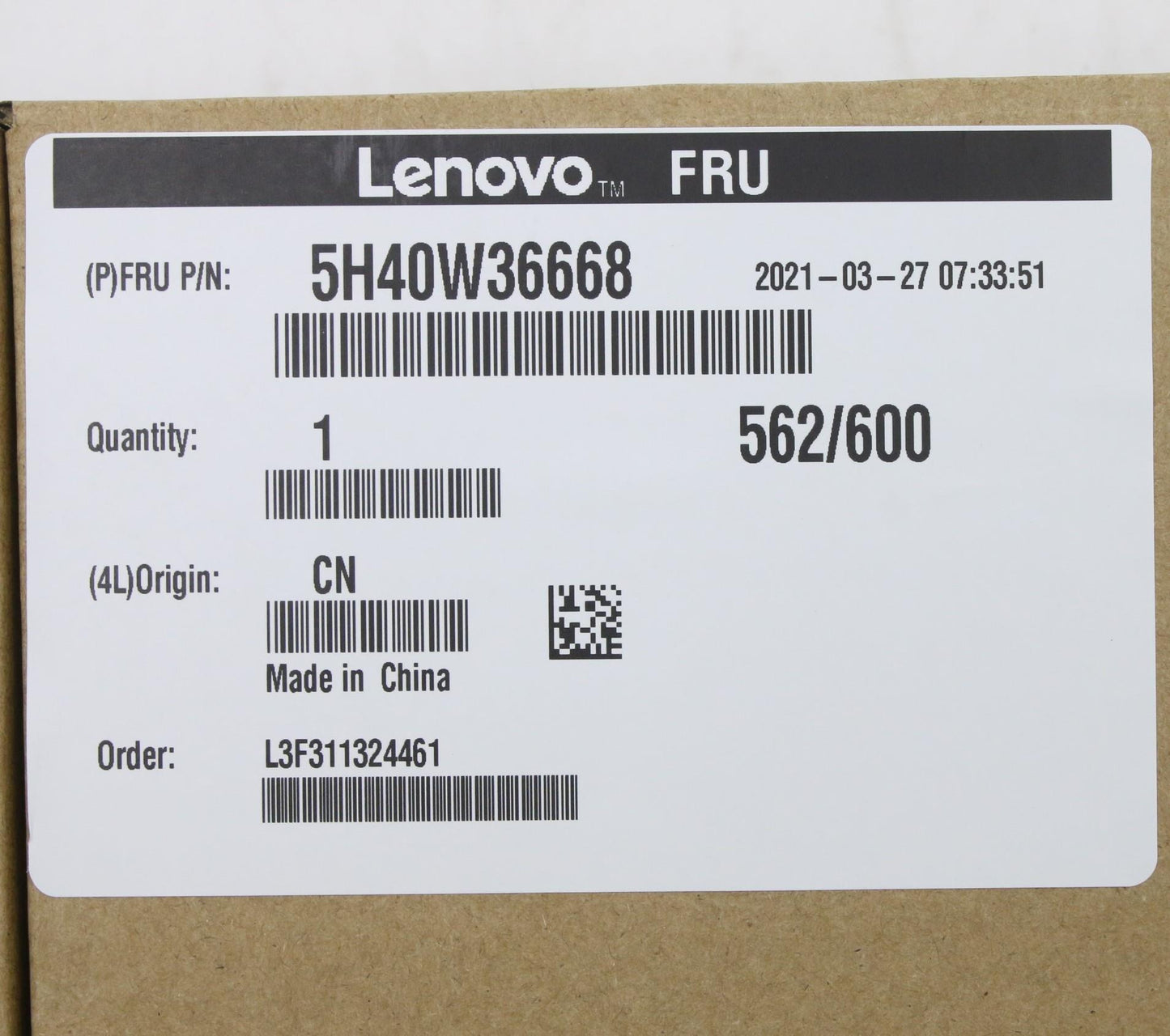 Lenovo Fan; Thermal Assemblies, Separ - 5H40W36668