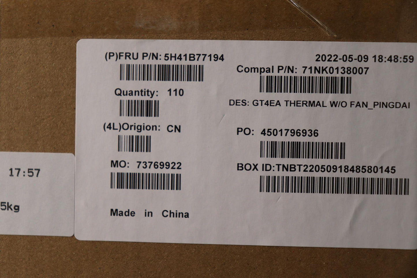 Lenovo Heatsink Fru Thermal Module Wi - 5H41B77194