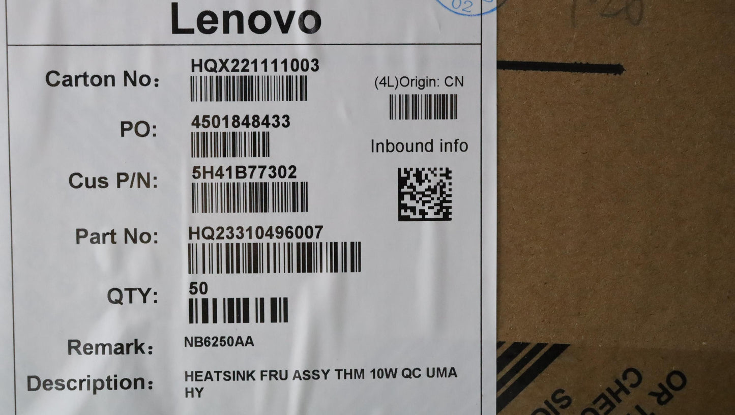 Lenovo Heatsink Fru Assy Thm 10W Qc U - 5H41B77302